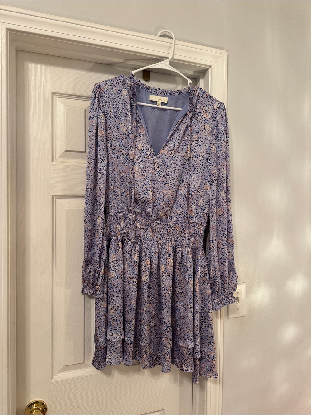 Pinch Lavender Floral Long Sleeve Mini Dress